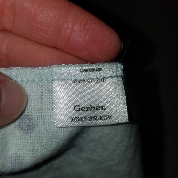 Gerber Mint Green Gray Polka Dot Receiving Blanket Lovey Security Cotton - Picture 2 of 7